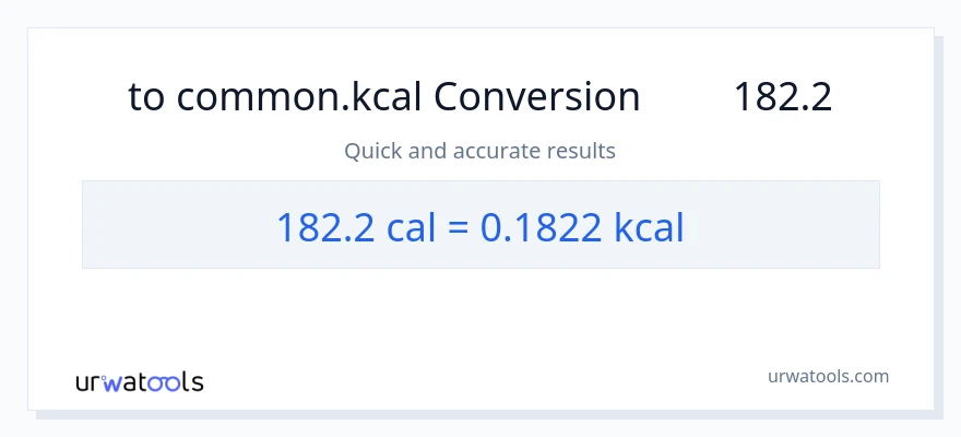 تبدیل 182.2 کالری به Kilocalories