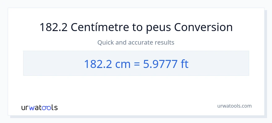 Conversió de 182.2 Centímetres a Peus