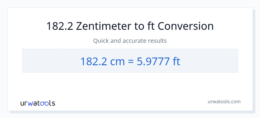 182.2 Zentimeter zu Füße Umwandlung