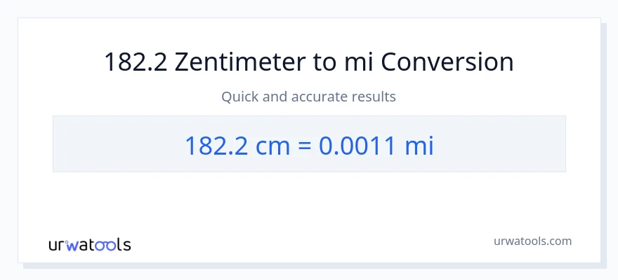 182.2 Zentimeter zu Meilen Umwandlung