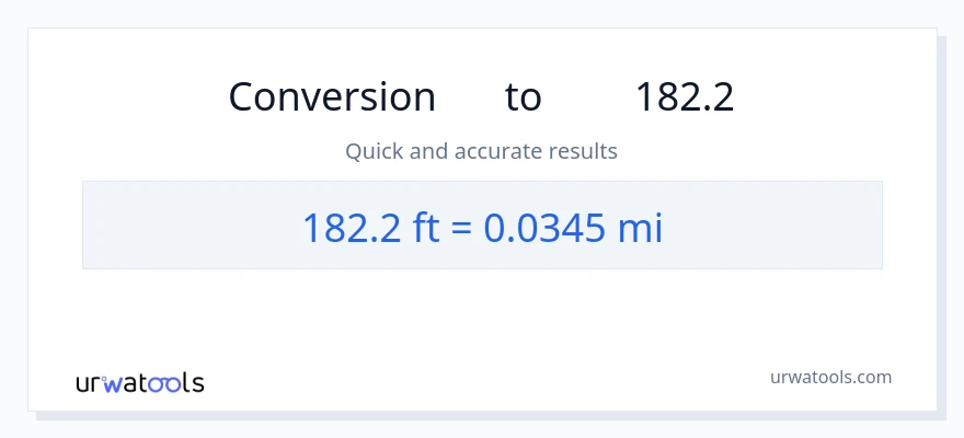 تبدیل 182.2 پاها به مایل