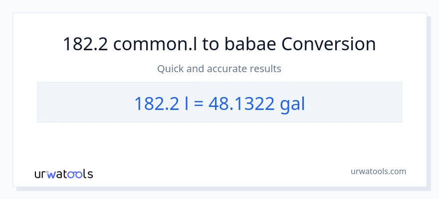 182.2 Liters patungong Mga galon na conversion