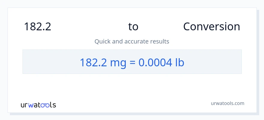 182.2 മില്ലിഗ്രാം ൽ നിന്ന് Lbs ലേക്ക് പരിവർത്തനം