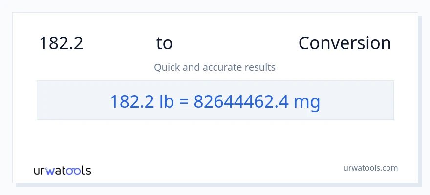 182.2 Lbs ൽ നിന്ന് മില്ലിഗ്രാം ലേക്ക് പരിവർത്തനം