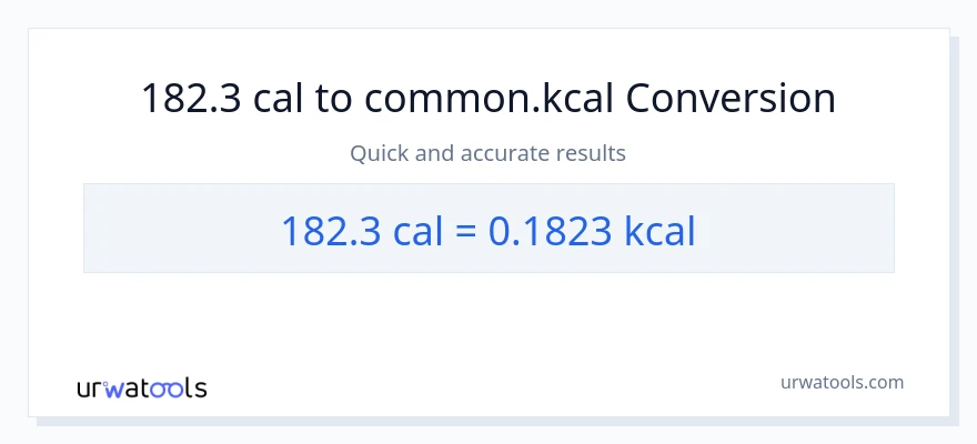 Conversió de 182.3 calories a Kilocalories