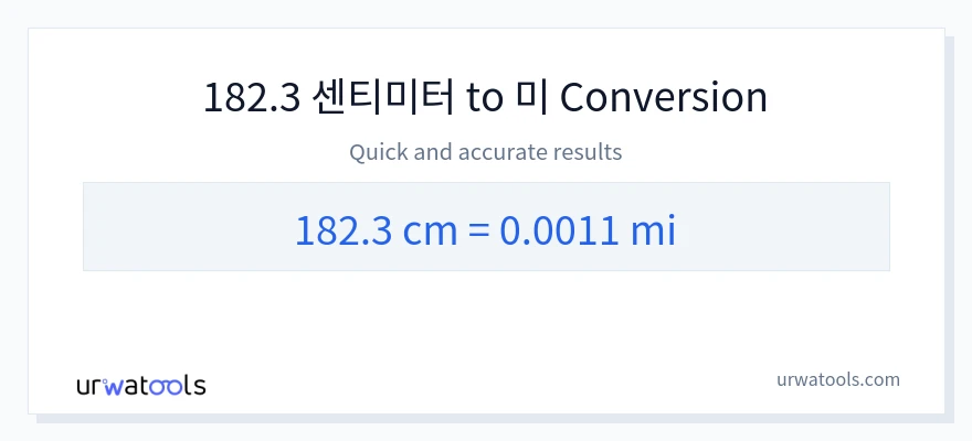 182.3 센티미터에서 마일으로의 변환