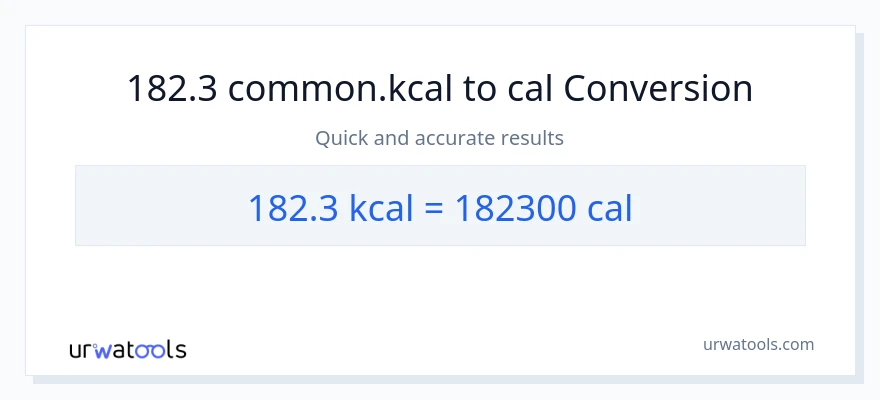 Conversió de 182.3 Kilocalories a calories