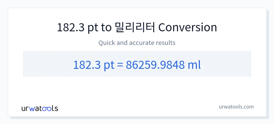 182.3 Pints에서 밀리리터으로의 변환