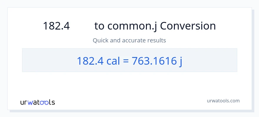 การแปลง 182.4 แคลอรี่ เป็น จูล