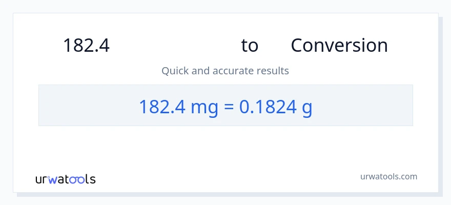 182.4 മില്ലിഗ്രാം ൽ നിന്ന് ഗ്രാം ലേക്ക് പരിവർത്തനം