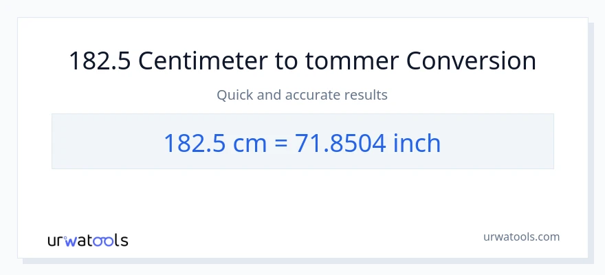 182.5 Centimeter til Tommer konvertering