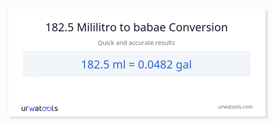 182.5 mga mililitro patungong Mga galon na conversion