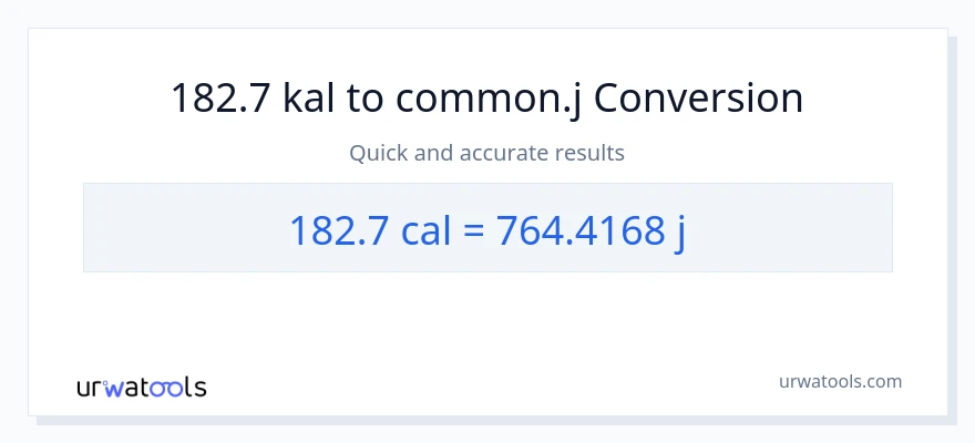 Penukaran 182.7 kalori kepada joule
