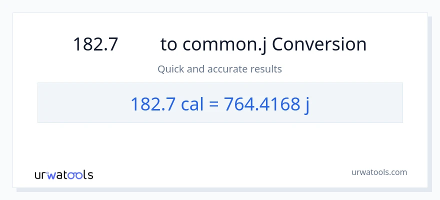 การแปลง 182.7 แคลอรี่ เป็น จูล