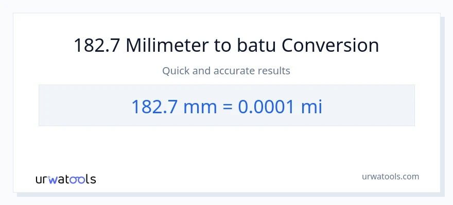 Penukaran 182.7 milimeter kepada batu