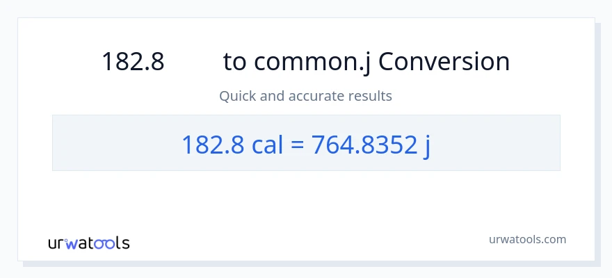 การแปลง 182.8 แคลอรี่ เป็น จูล