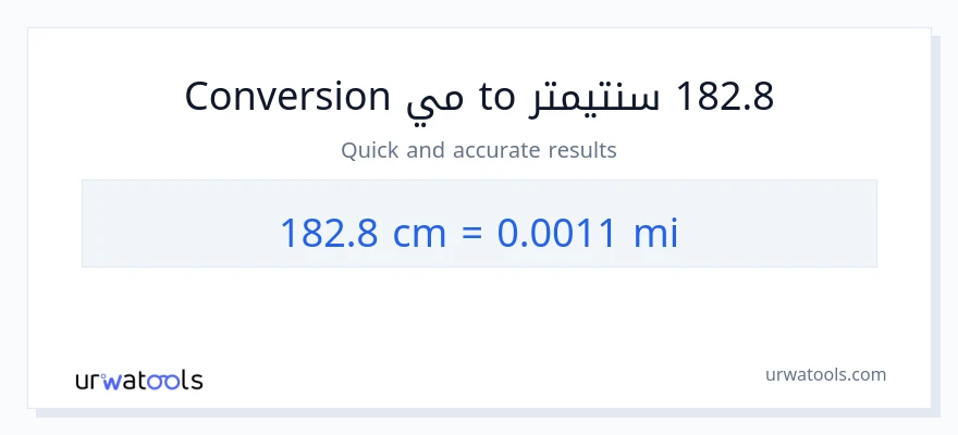 التحويل من 182.8 سنتيمترات إلى أميال