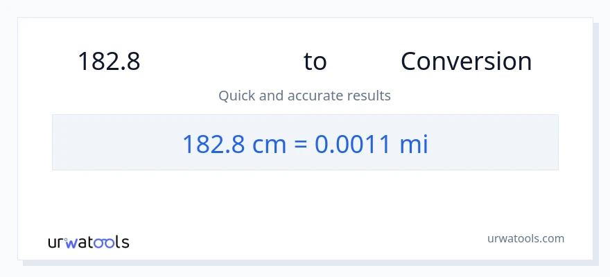 182.8 ಸೆಂಟಿಮೀಟರ್‌ಗಳು ರಿಂದ ಮೈಲಿಗಳು ಪರಿವರ್ತನೆ