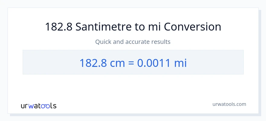 182.8 Santimetre'den mil'e dönüşüm