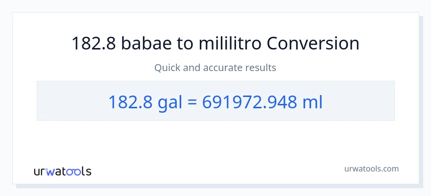 182.8 Mga galon patungong mga mililitro na conversion
