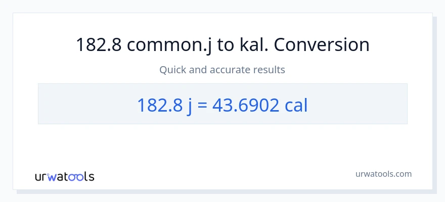 182.8 joule til kalorier konvertering
