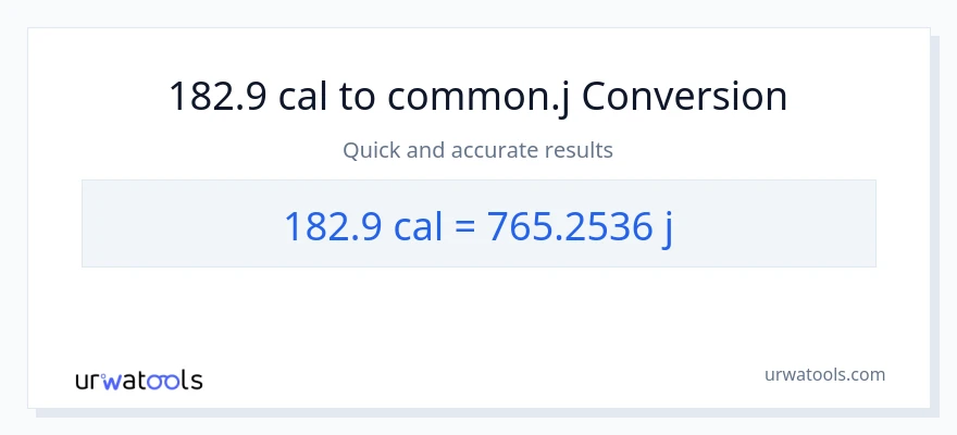 Conversió de 182.9 calories a joules