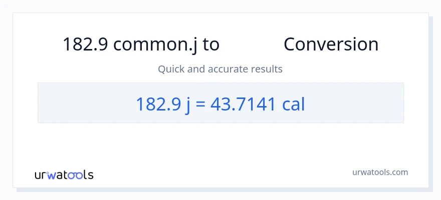 182.9 ജൂൾസ് ൽ നിന്ന് കലോറികൾ ലേക്ക് പരിവർത്തനം