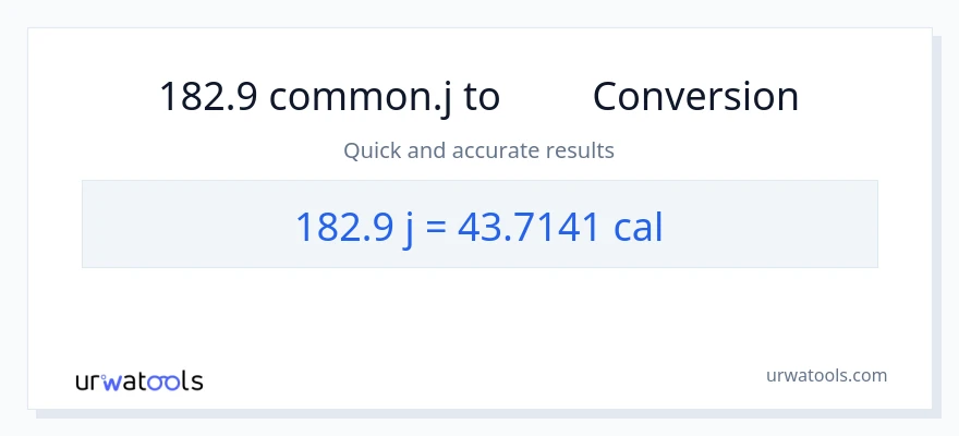 การแปลง 182.9 จูล เป็น แคลอรี่