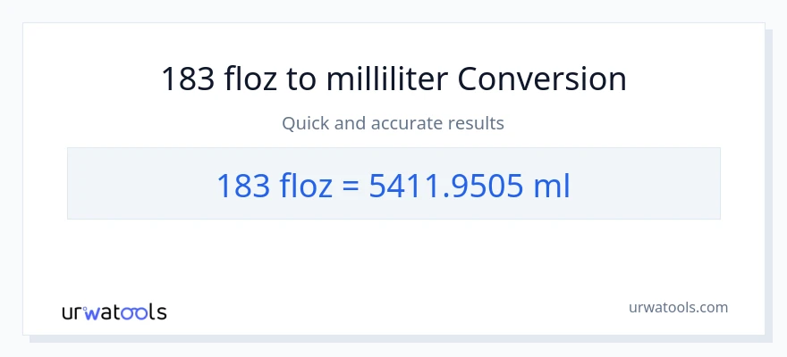 183 flydende ounces til milliliter konvertering