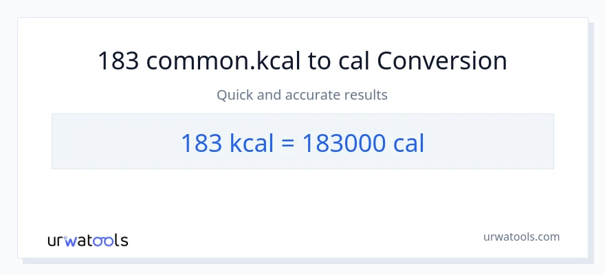 Conversió de 183 Kilocalories a calories