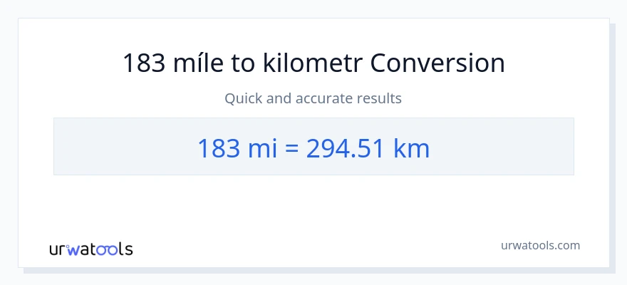 Konverze z míle na Kilometry: 183