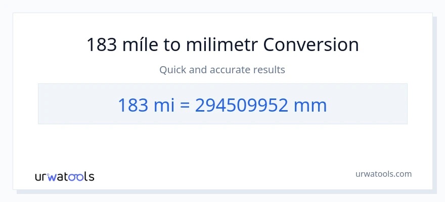 Konverze z míle na milimetry: 183