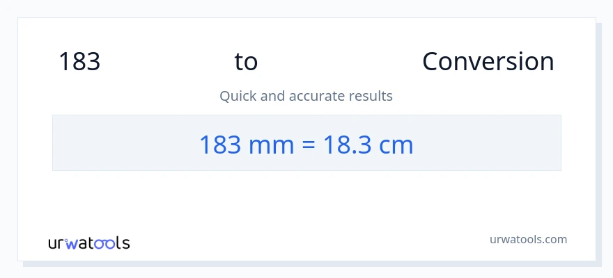 183 મિલીમીટર થી સેન્ટીમીટર રૂપાંતર