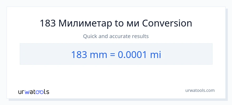 Конверзија од милиметри до миље: 1}