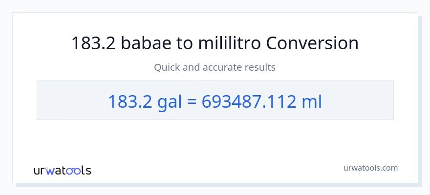 183.2 Mga galon patungong mga mililitro na conversion