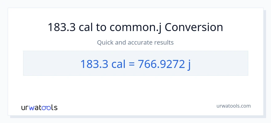 Conversió de 183.3 calories a joules