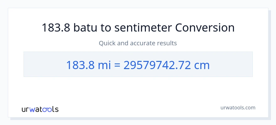 Penukaran 183.8 batu kepada Sentimeter