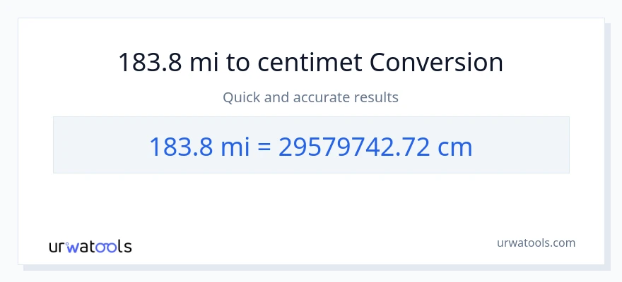 Chuyển đổi 183.8 dặm sang Centimet