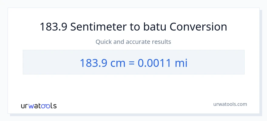 Penukaran 183.9 Sentimeter kepada batu