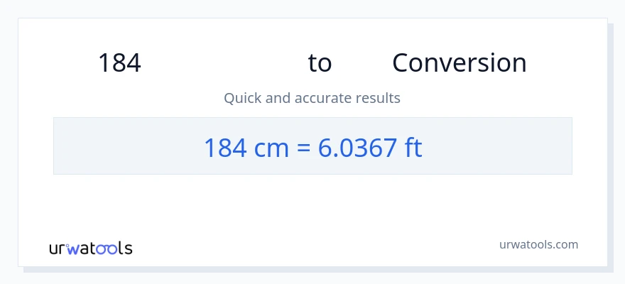 184 ಸೆಂಟಿಮೀಟರ್‌ಗಳು ರಿಂದ ಅಡಿ ಪರಿವರ್ತನೆ