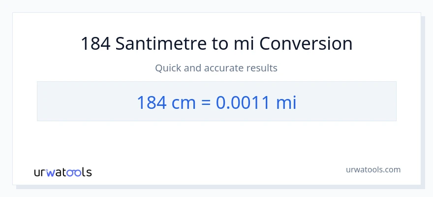 184 Santimetre'den mil'e dönüşüm