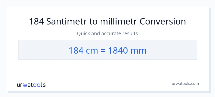 184 Santimetr-dən millimetr-ə çevrilmə