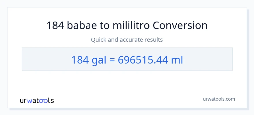 184 Mga galon patungong mga mililitro na conversion
