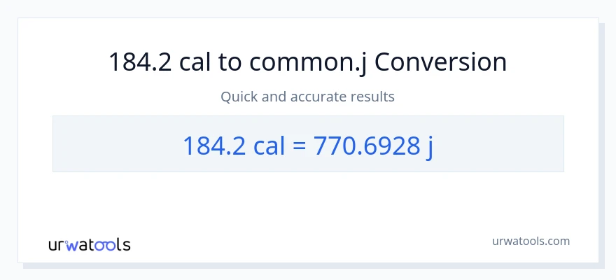 Conversió de 184.2 calories a joules