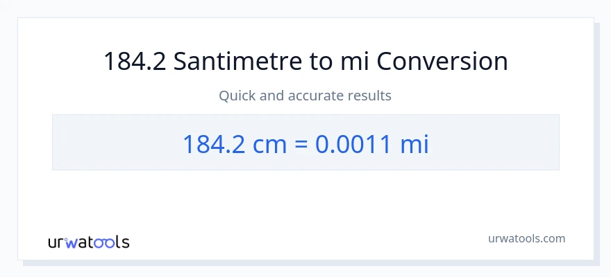 184.2 Santimetre'den mil'e dönüşüm