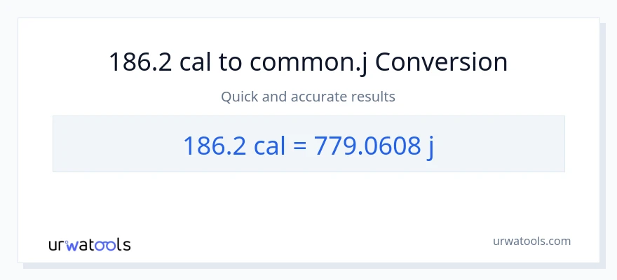 Conversió de 186.2 calories a joules