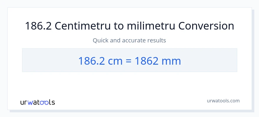 Conversie 186.2 Centimetri la milimetri