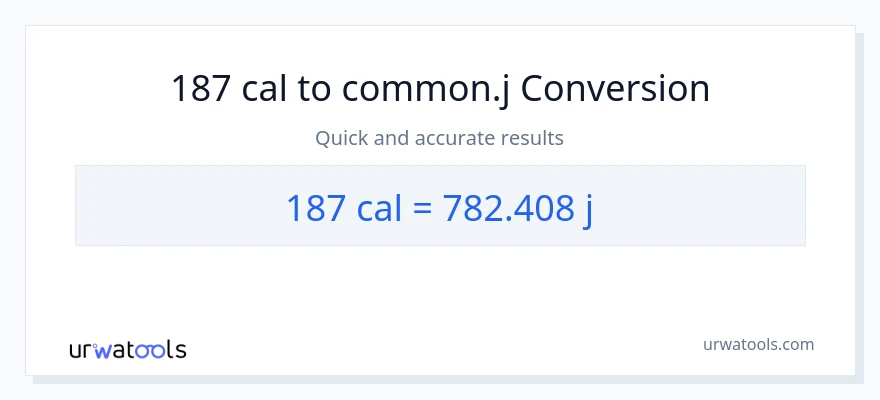 Conversió de 187 calories a joules