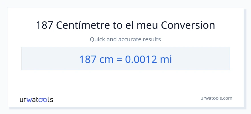 Conversió de 187 Centímetres a milles
