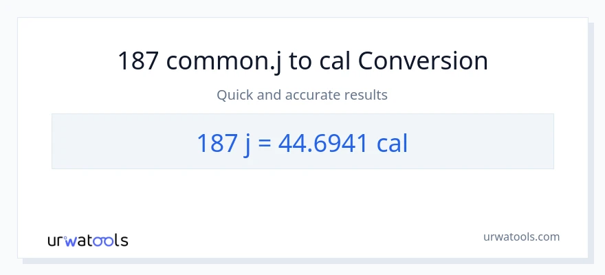 Conversió de 187 joules a calories